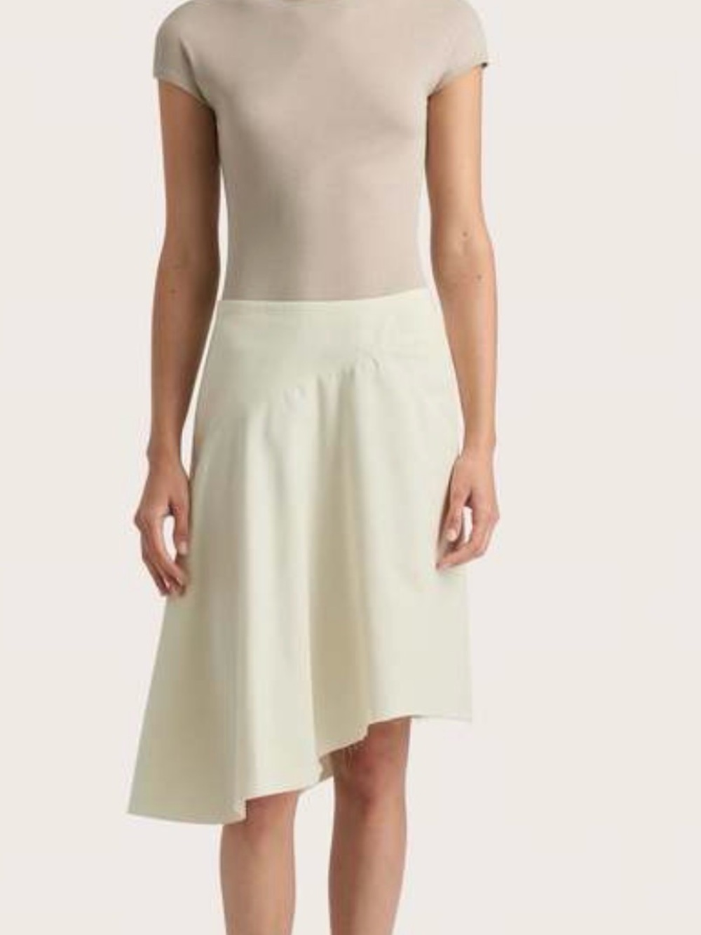 Faithfull the Brand Cream Asymmetrical Midi Skirt Foam